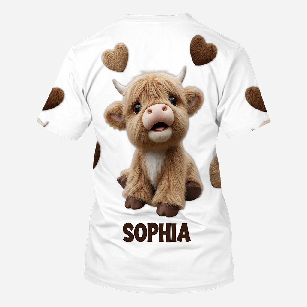 Mignonne vache des Highlands - T-shirt personnalisé avec motif vache des Highlands