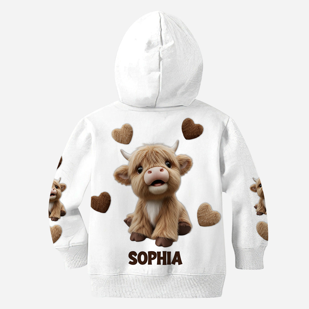 Mignonne vache des Highlands - T-shirt personnalisé avec motif vache des Highlands