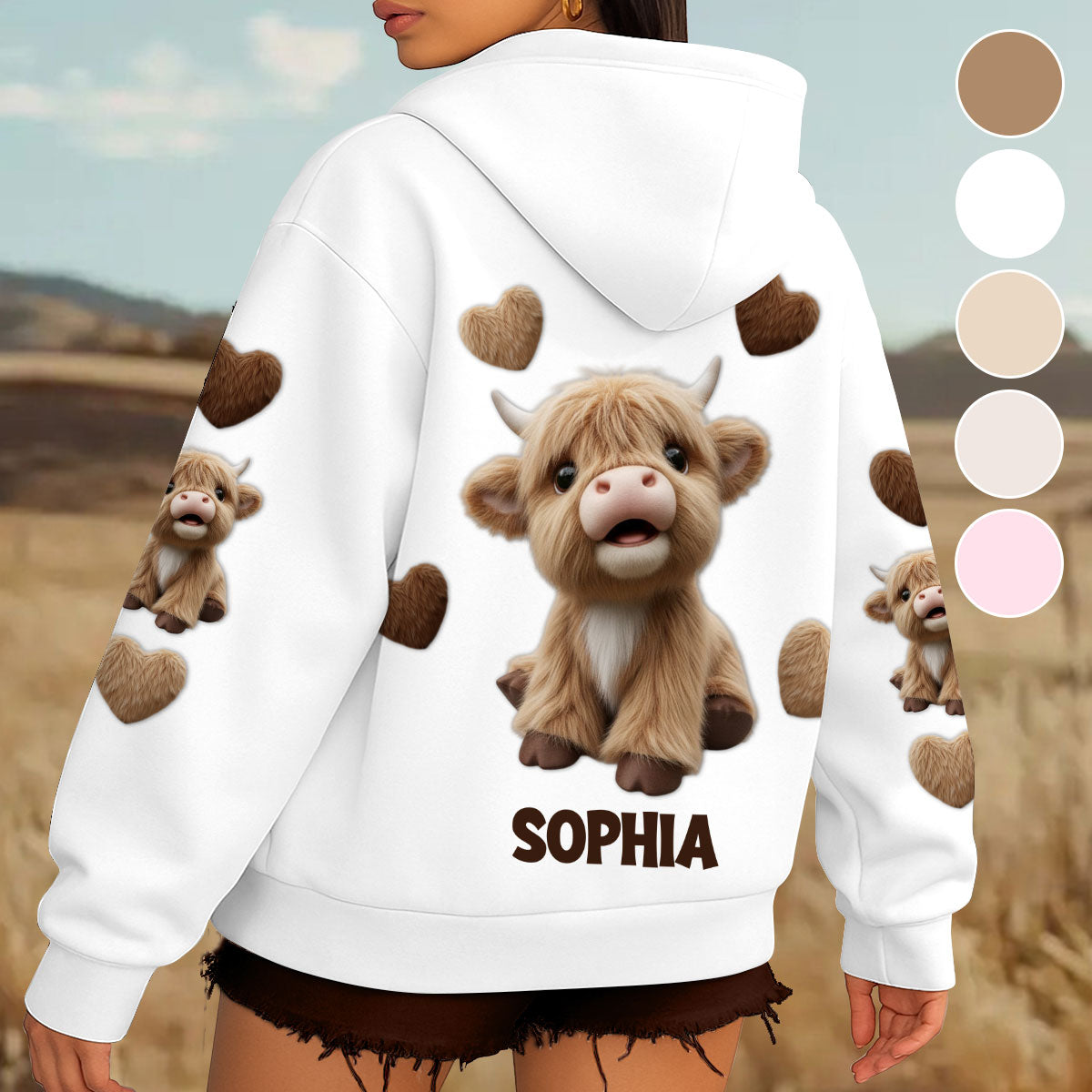 Mignonne vache des Highlands - T-shirt personnalisé avec motif vache des Highlands