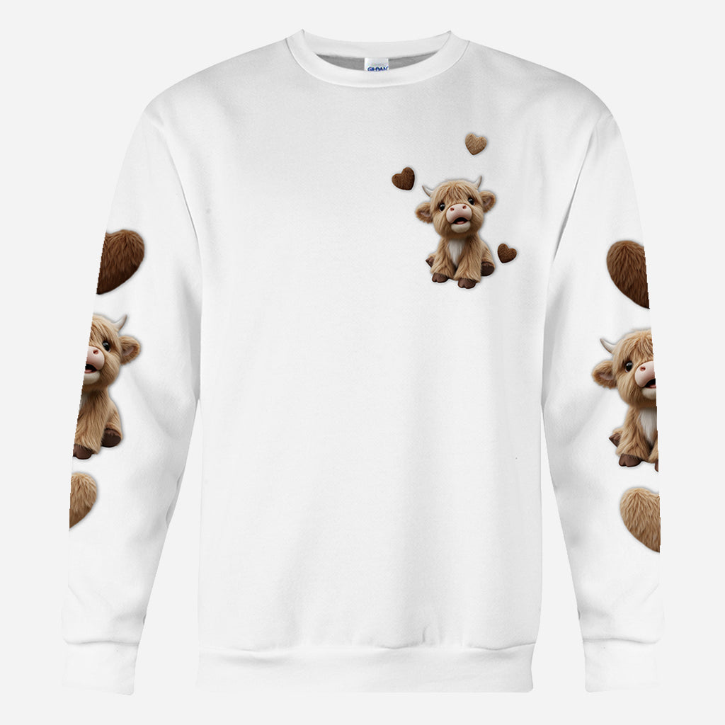 Mignonne vache des Highlands - T-shirt personnalisé avec motif vache des Highlands