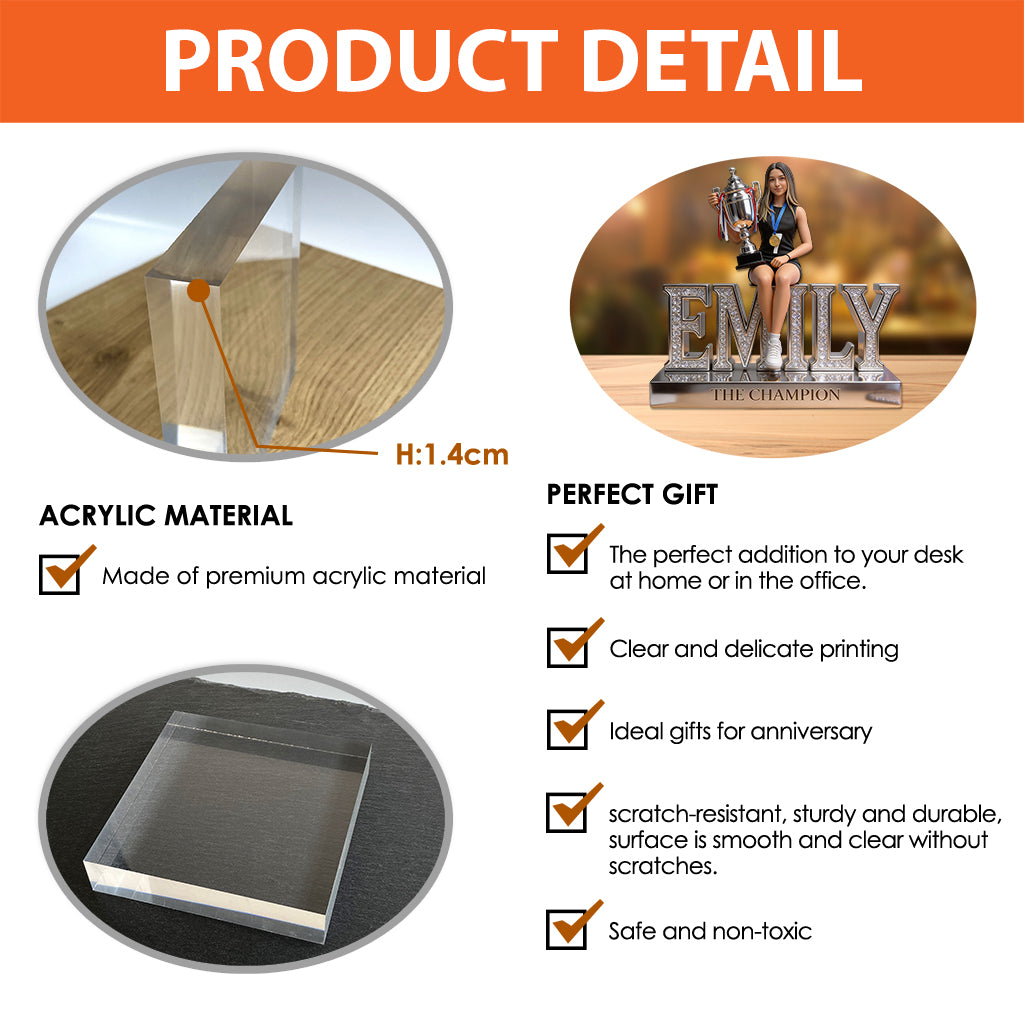 Any Sport - Volleyball, Football, Basketball, Baseball... - Personalized Volleyball Custom Shaped Acrylic Plaque