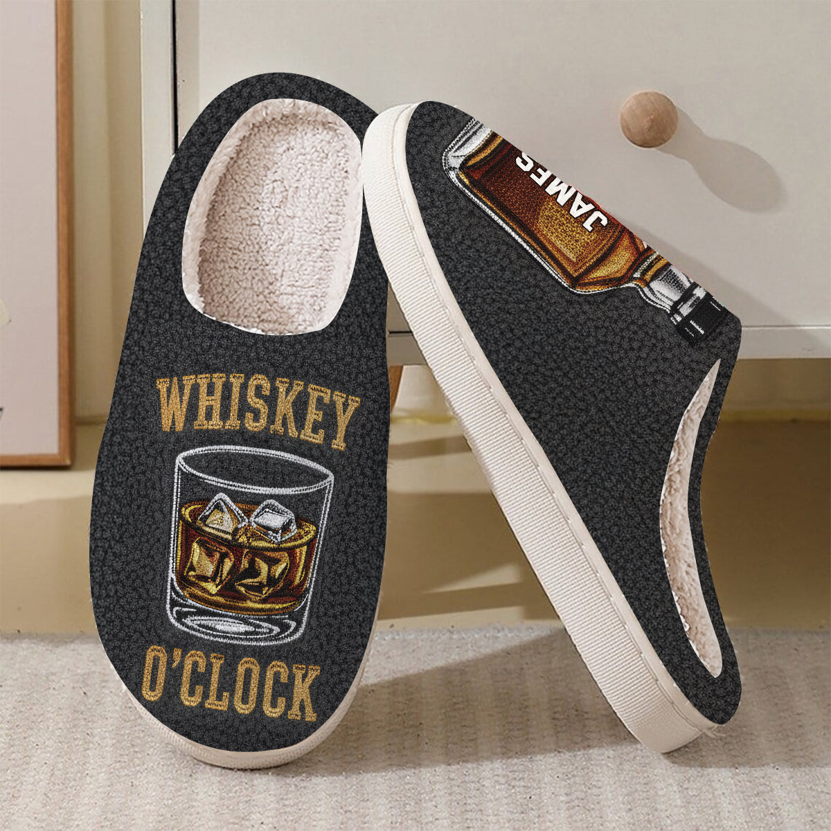 Whiskey O’Clock - Personalized Whisky Slippers