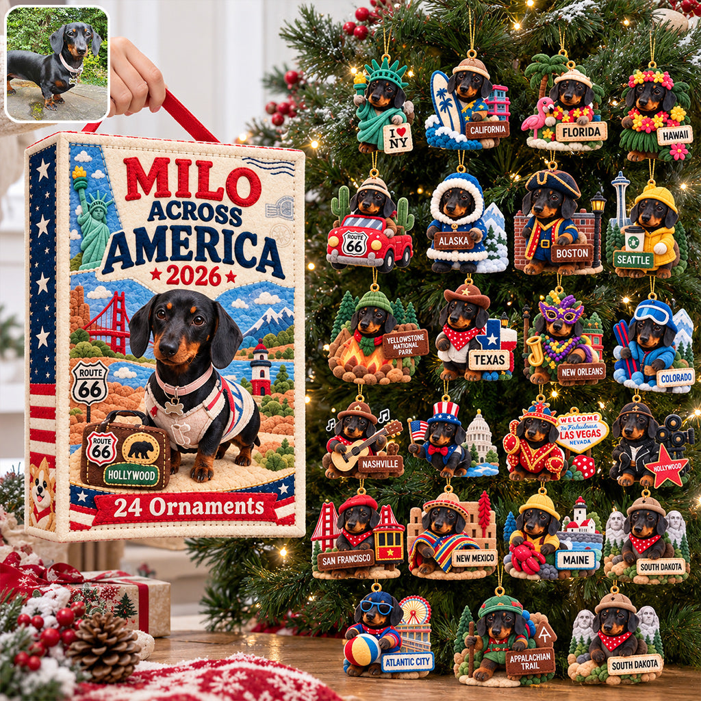 Dog Across America - Personalized Dog Advent Calendar With Ornaments