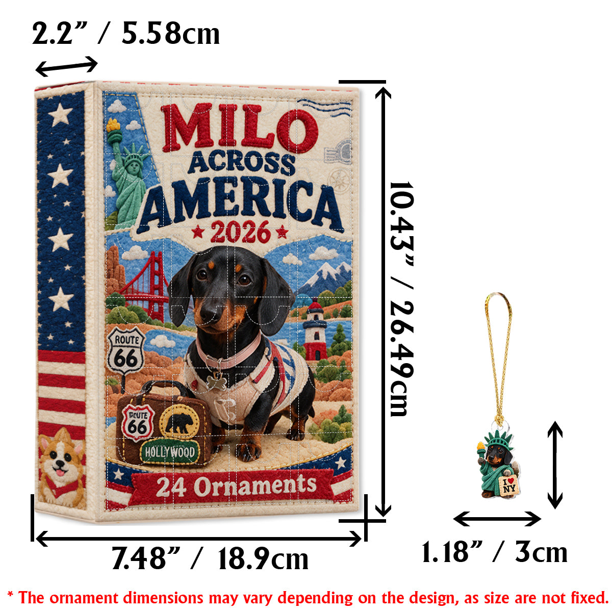 Dog Across America - Personalized Dog Advent Calendar With Ornaments