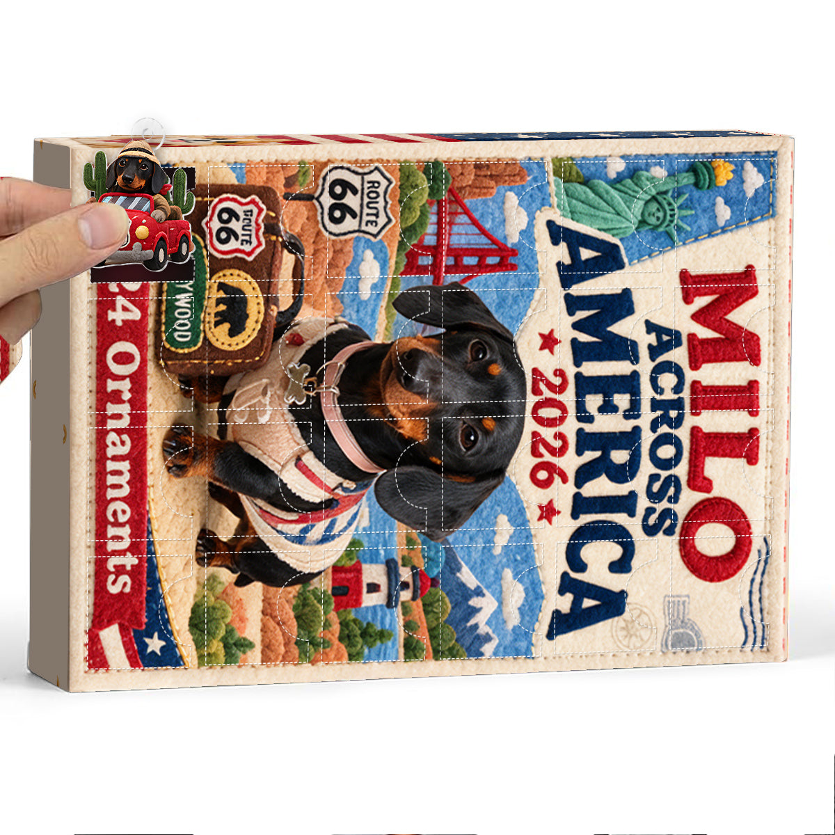 Dog Across America - Personalized Dog Advent Calendar With Ornaments