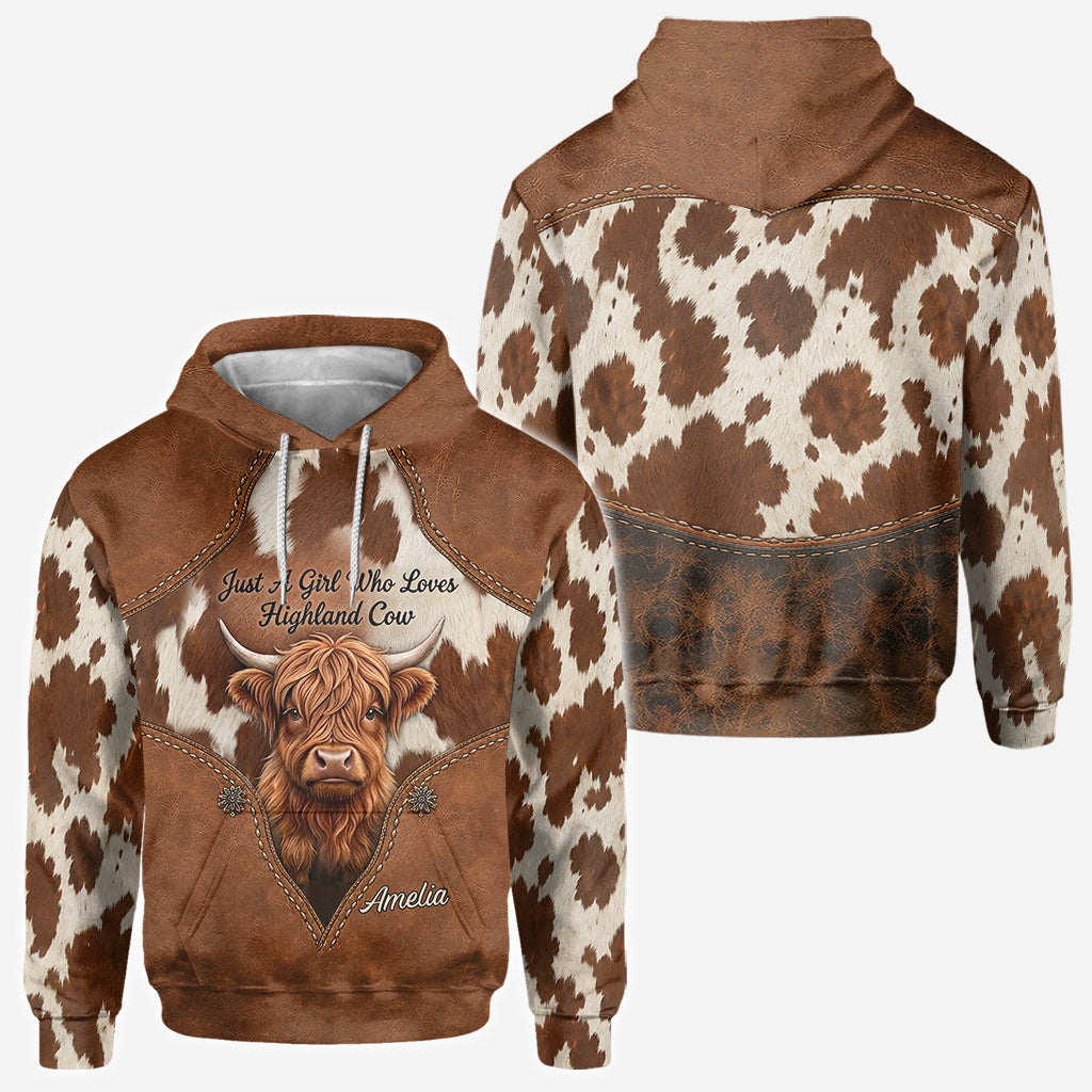 Just A Girl Who Loves Highland Cow - Personalized Highland Cow All Over Shirt