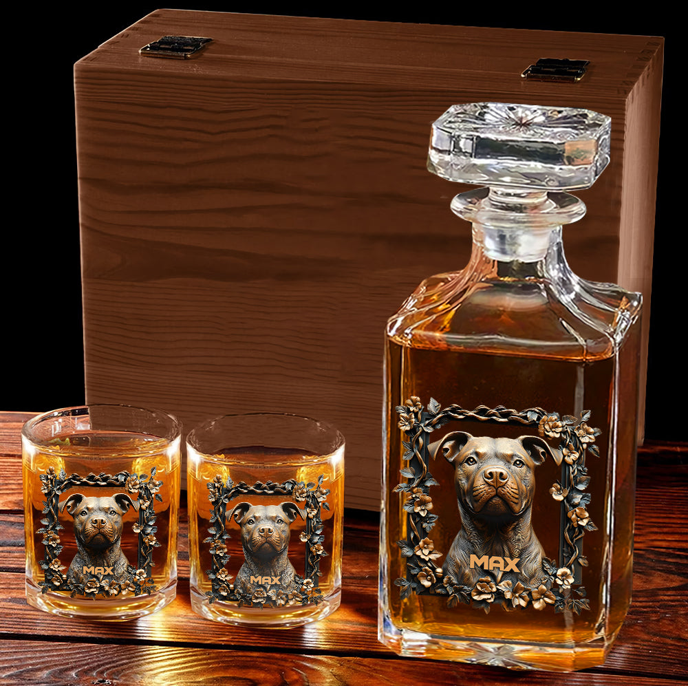 Proud Dog Dad/Dog Mom - Personalized Dog Whiskey Decanter Set