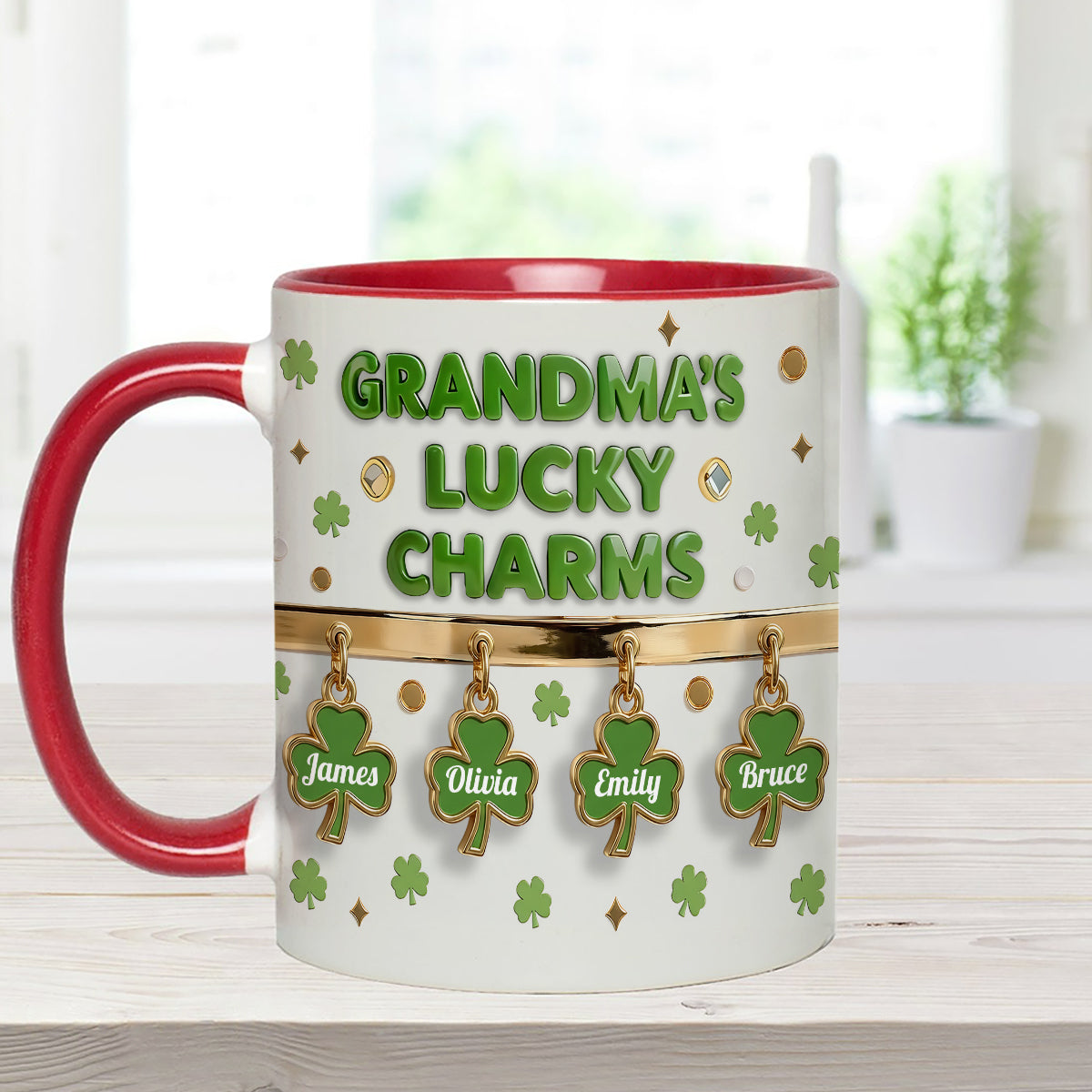 Coffret Porte-bonheur de grand-mère - Mug personnalisé « Grand-mère » avec agitateurs en acrylique