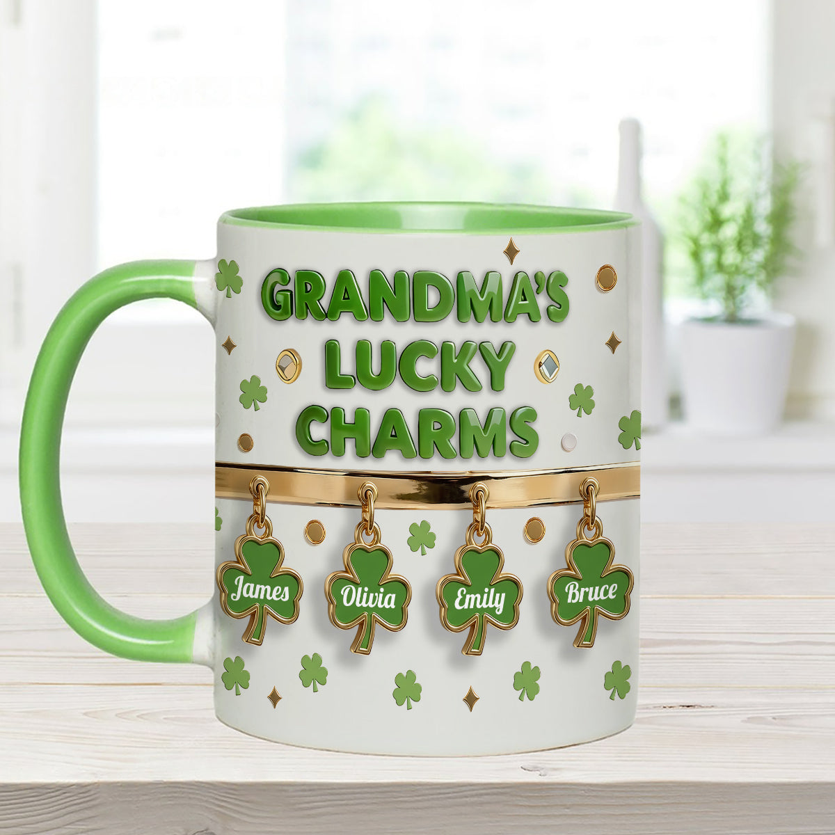 Coffret Porte-bonheur de grand-mère - Mug personnalisé « Grand-mère » avec agitateurs en acrylique