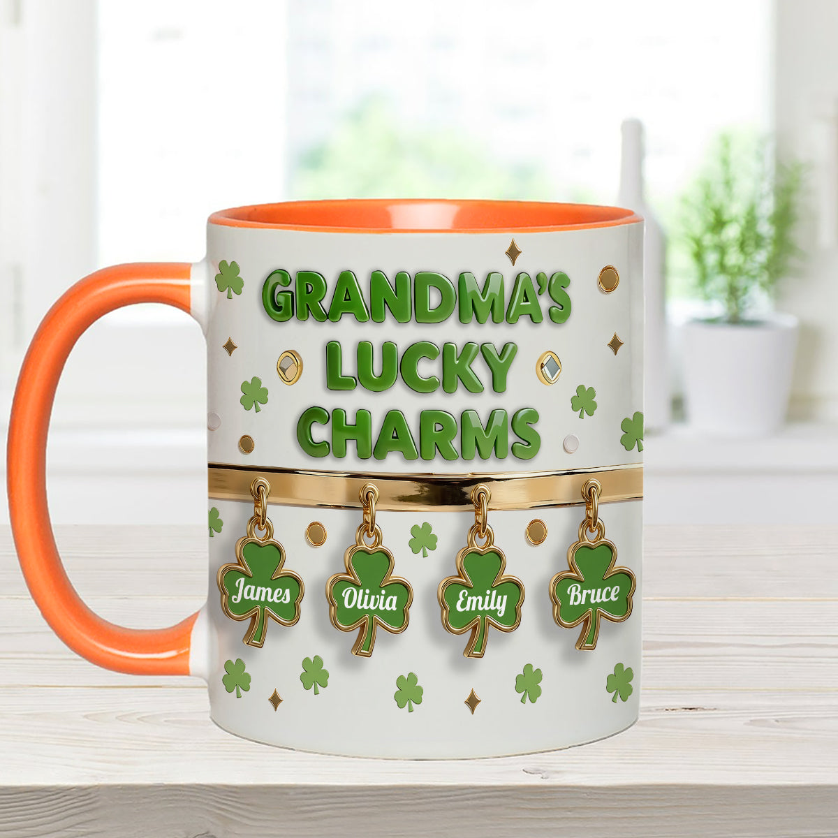 Coffret Porte-bonheur de grand-mère - Mug personnalisé « Grand-mère » avec agitateurs en acrylique