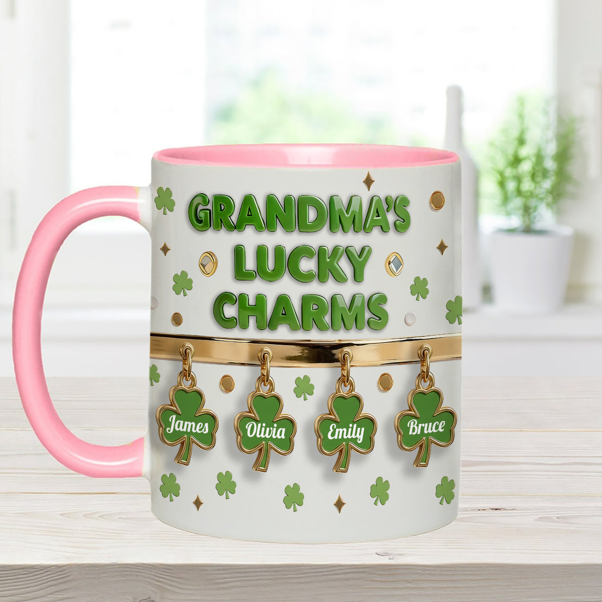 Coffret Porte-bonheur de grand-mère - Mug personnalisé « Grand-mère » avec agitateurs en acrylique