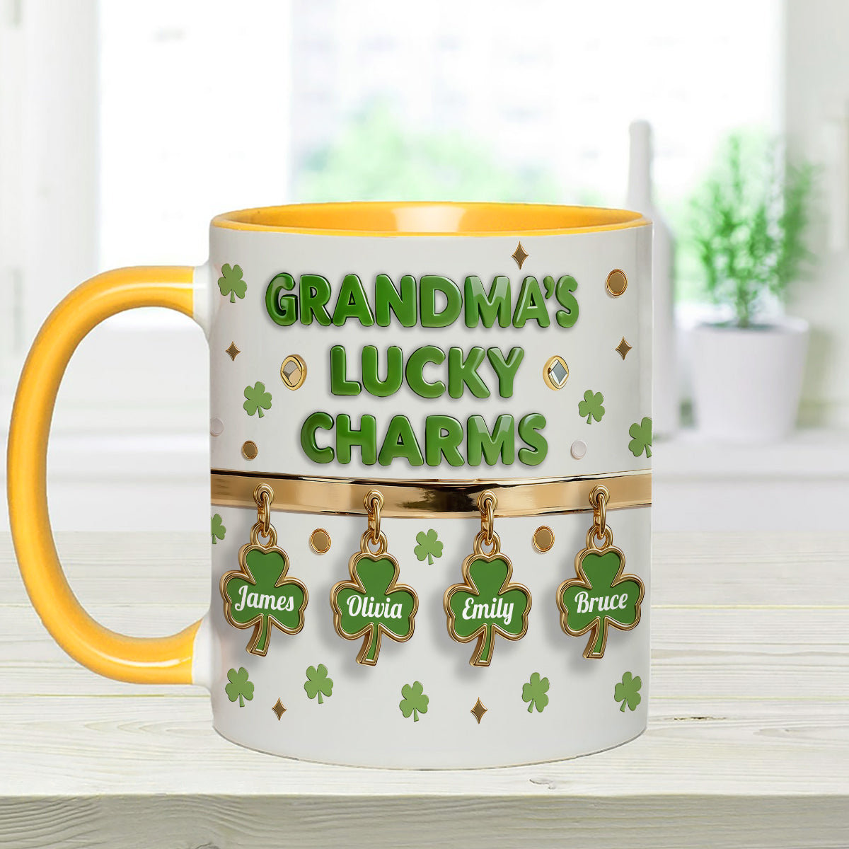 Coffret Porte-bonheur de grand-mère - Mug personnalisé « Grand-mère » avec agitateurs en acrylique