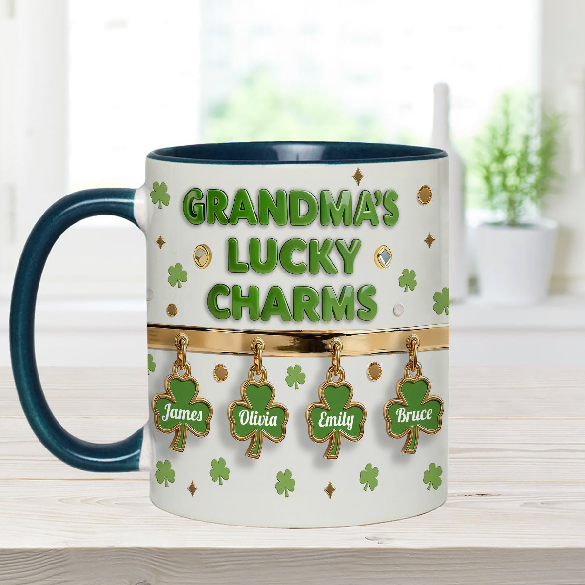 Coffret Porte-bonheur de grand-mère - Mug personnalisé « Grand-mère » avec agitateurs en acrylique