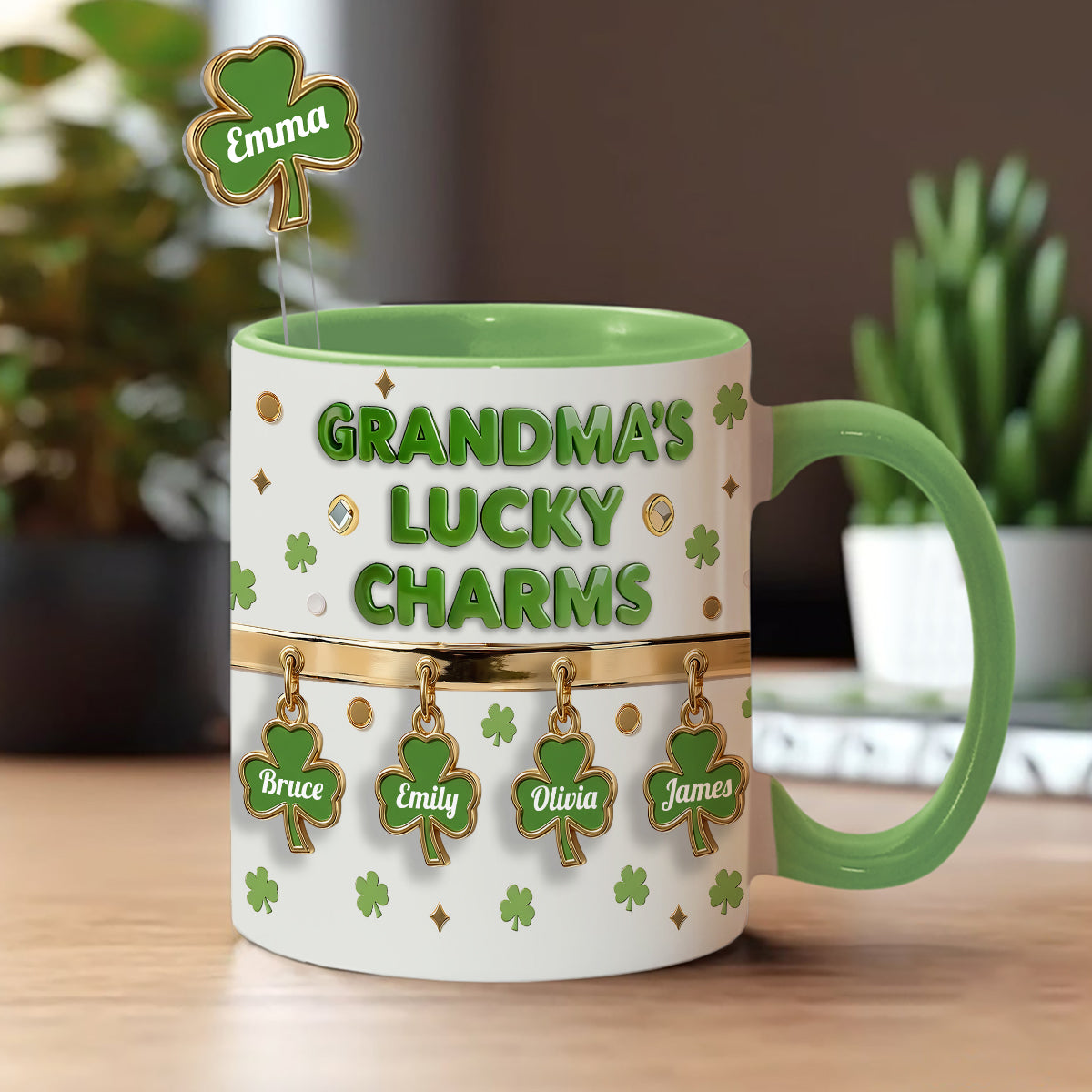 Coffret Porte-bonheur de grand-mère - Mug personnalisé « Grand-mère » avec agitateurs en acrylique