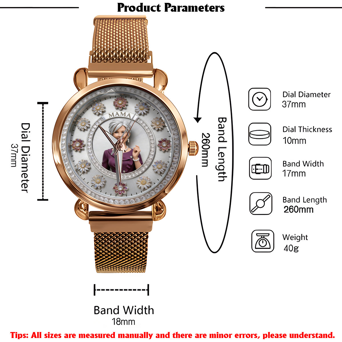 Personalisierte Foto - Individuelle Damenarmbanduhr