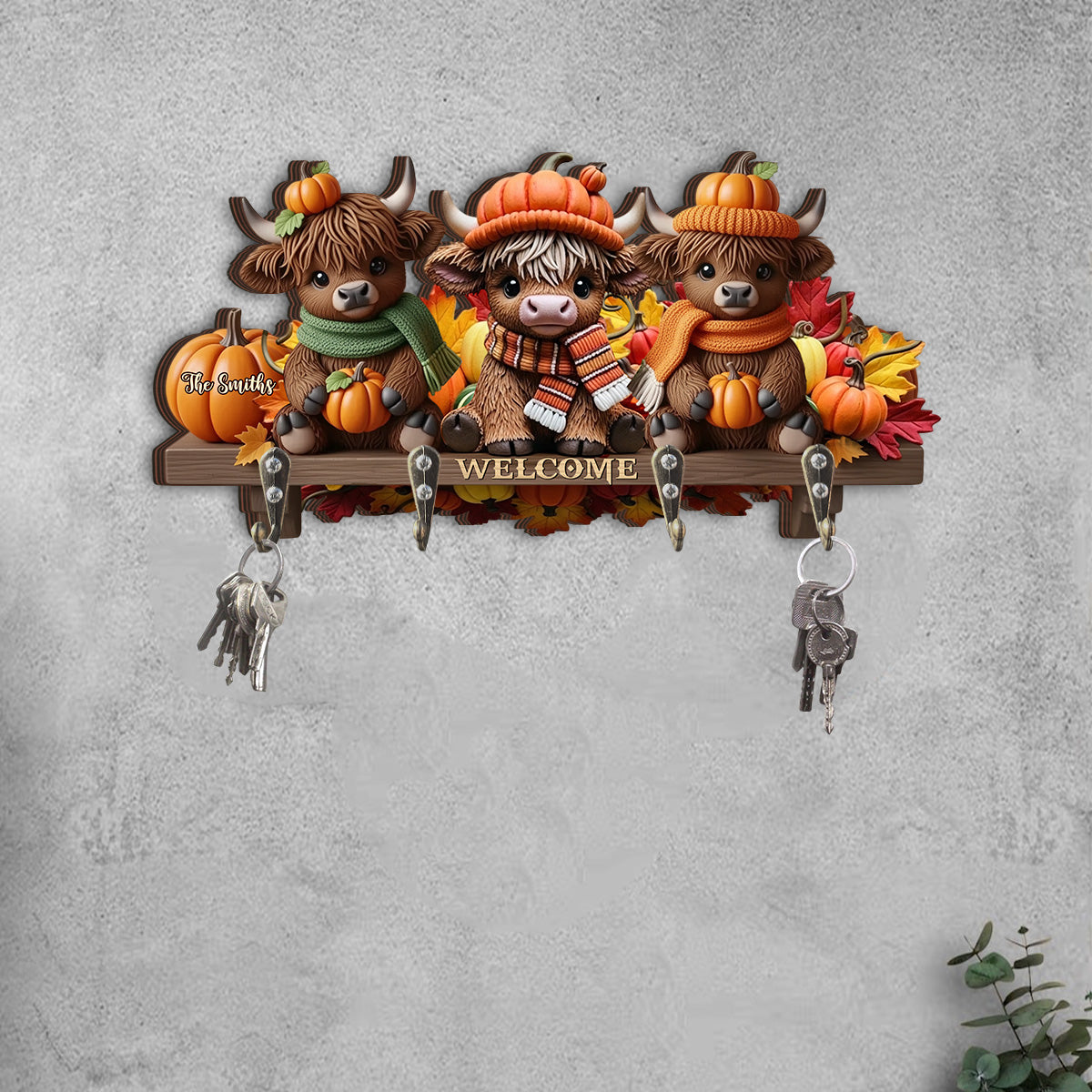La plus belle période de l'année - Porte-clés personnalisé en forme de vache des Highlands