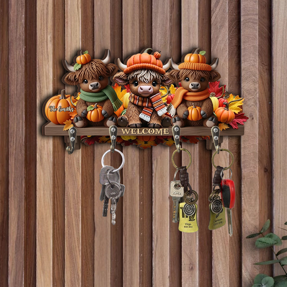 La plus belle période de l'année - Porte-clés personnalisé en forme de vache des Highlands