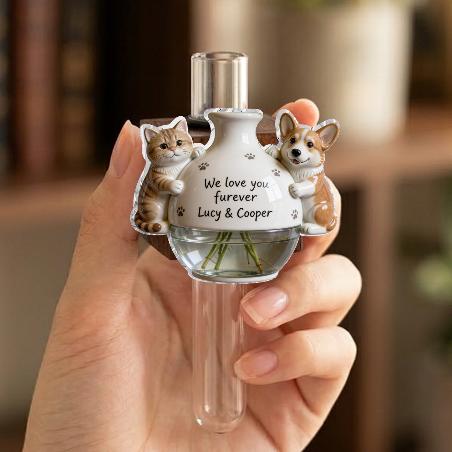 Cute Pet Hugging Planter - Personalized Dog Magnetic Flower Vase