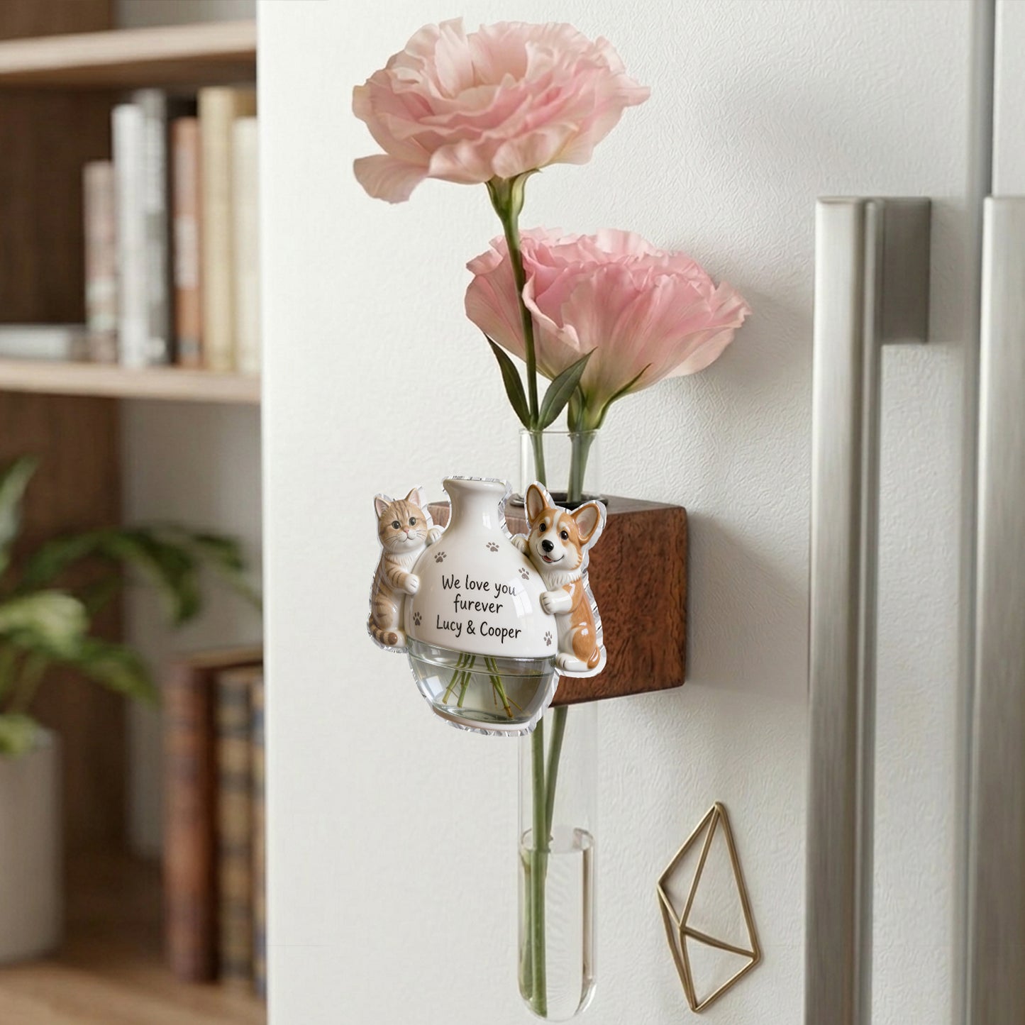 Cute Pet Hugging Planter - Personalized Dog Magnetic Flower Vase