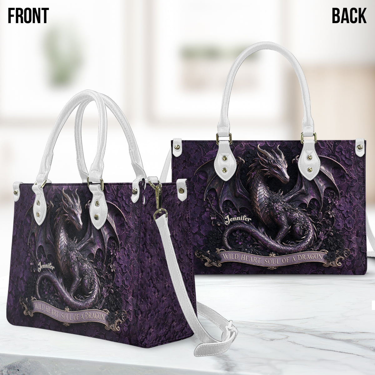 Âme d'un Dragon - Sac en Cuir Personnalisé