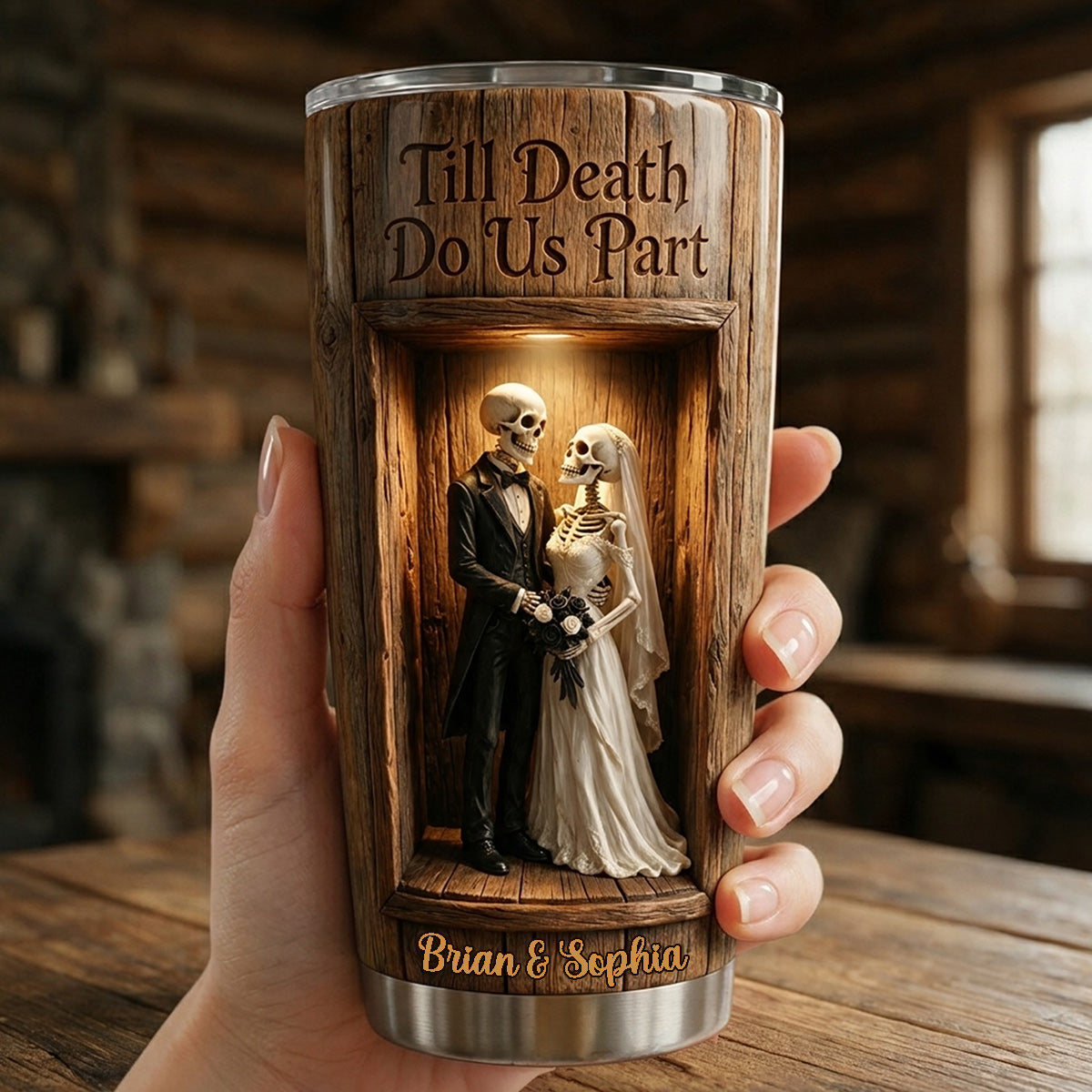 Till Death Do Us Part - Personalized Skull Tumbler