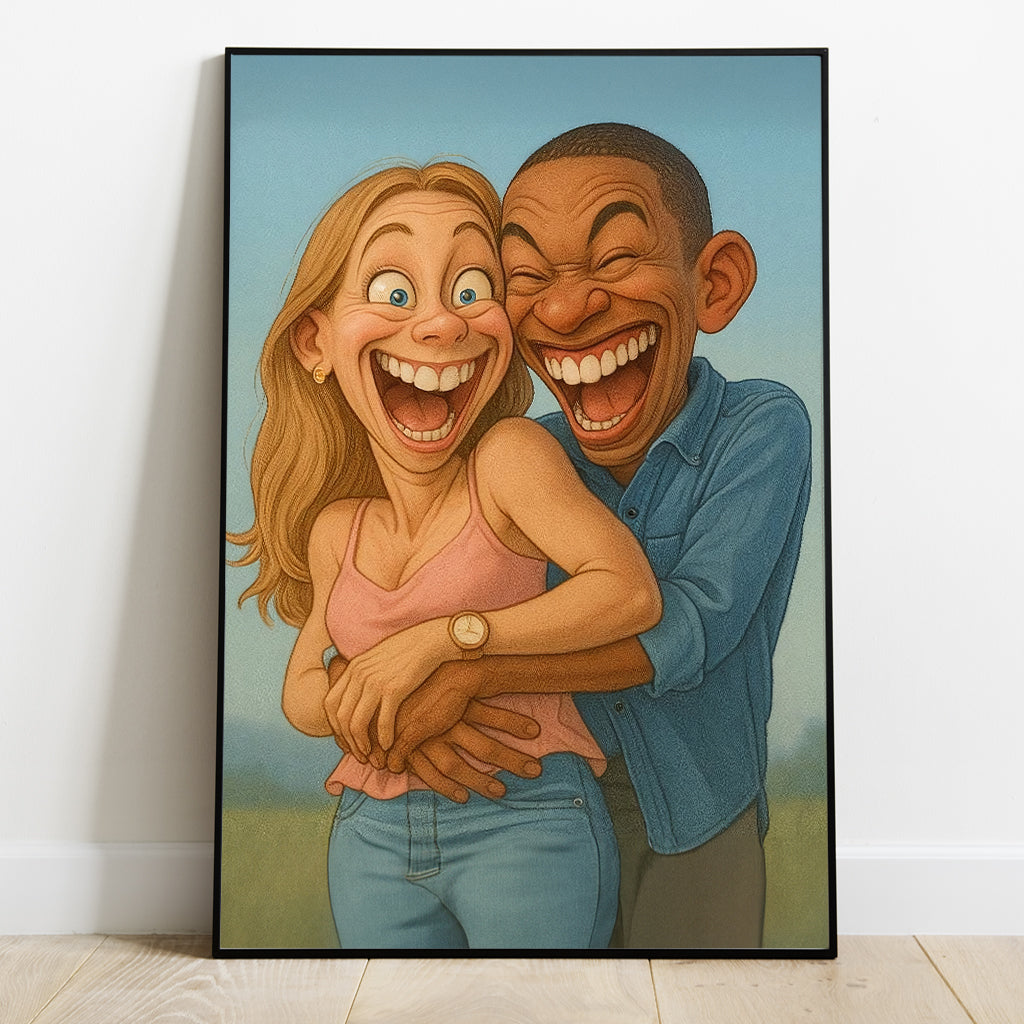 Custom Caricature Portrait from Photo - Cartoon Portrait - Personalized Family Canvas And Poster