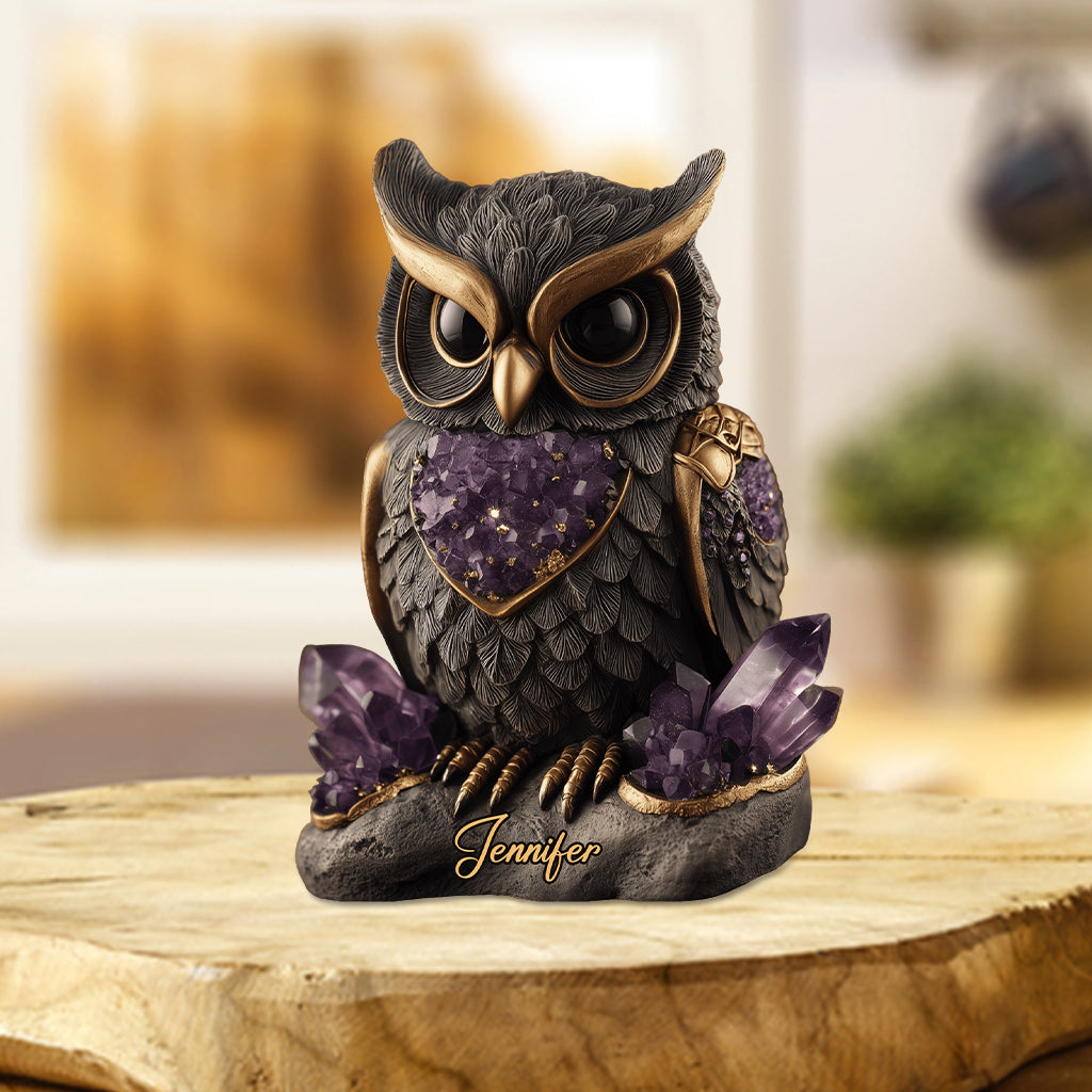 Amethyst/ Rose Quartz/ Ruby/... Styled Owl - Personalized Owl Custom Shaped Acrylic Plaque