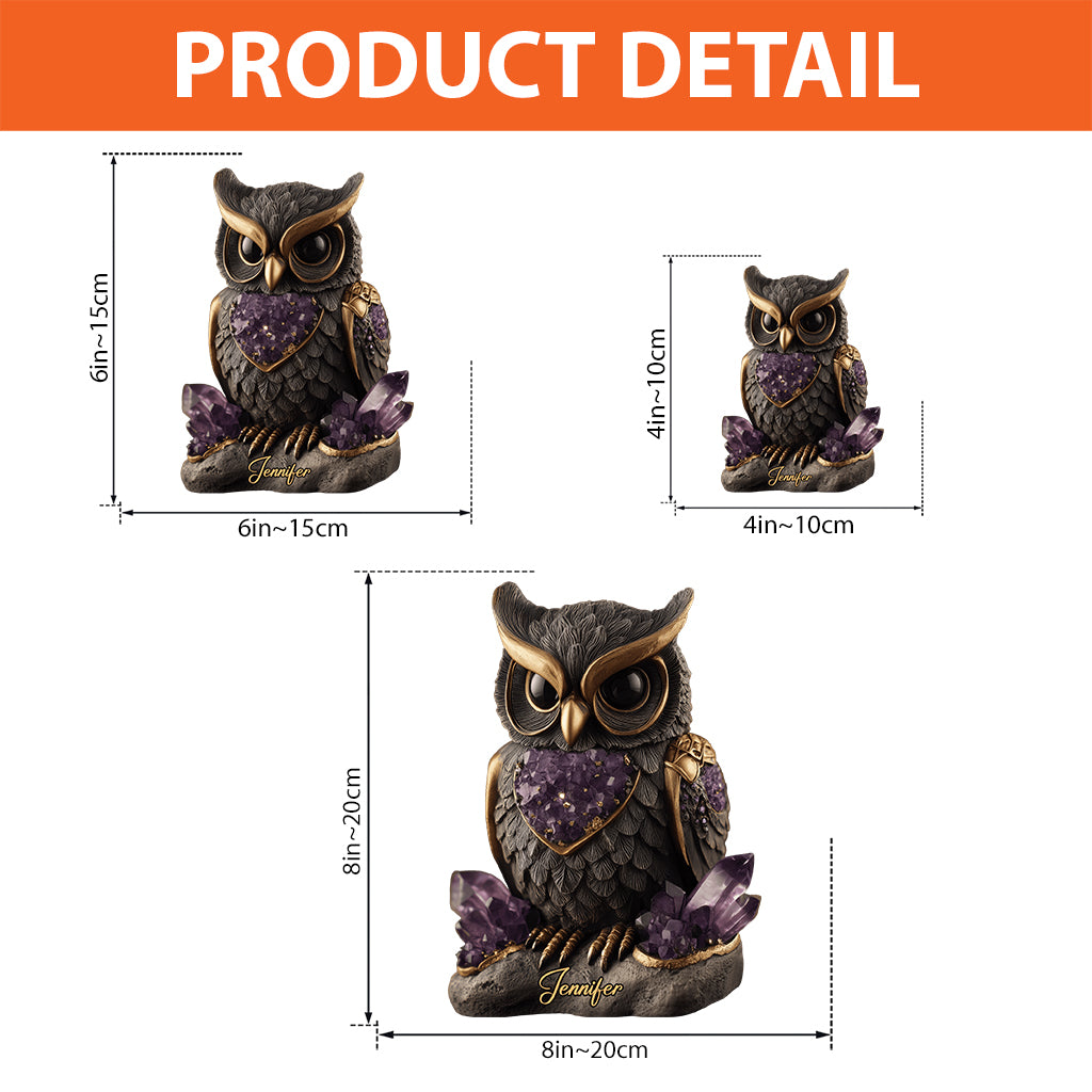 Amethyst/ Rose Quartz/ Ruby/... Styled Owl - Personalized Owl Custom Shaped Acrylic Plaque