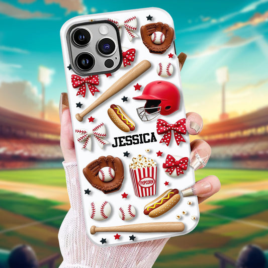 Love Baseball - Personalized Baseball Full Print Phone Case