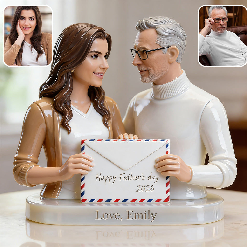 Brief für Papa - Frohen Vatertag - Personalisierte Vater Acrylplakette