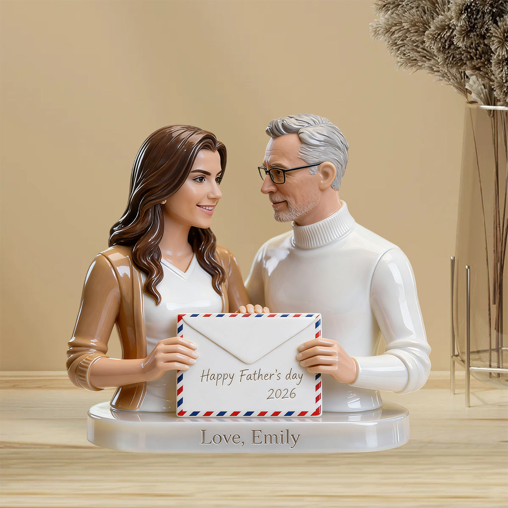Brief für Papa - Frohen Vatertag - Personalisierte Vater Acrylplakette