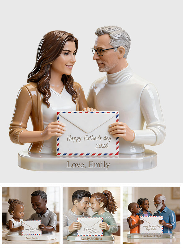 Brief für Papa - Frohen Vatertag - Personalisierte Vater Acrylplakette
