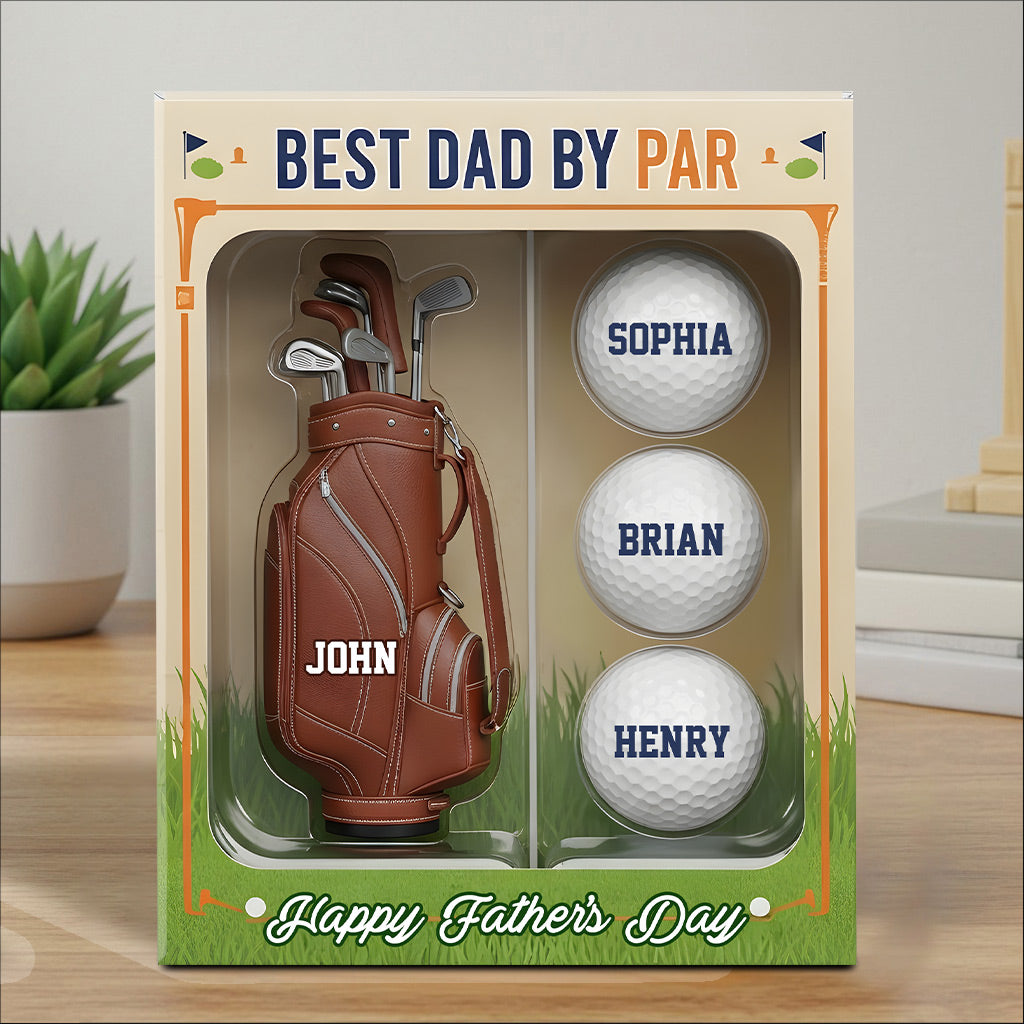 Best Dad By Par - Personalized Golf Custom Shaped Acrylic Plaque