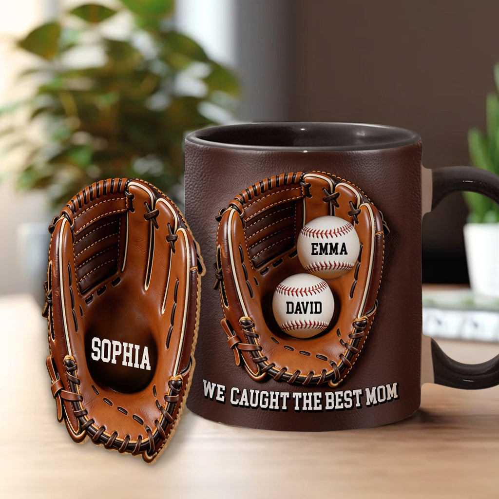 Die beste Mama - Personalisierte Baseball-Tasse & Formuntersetzer