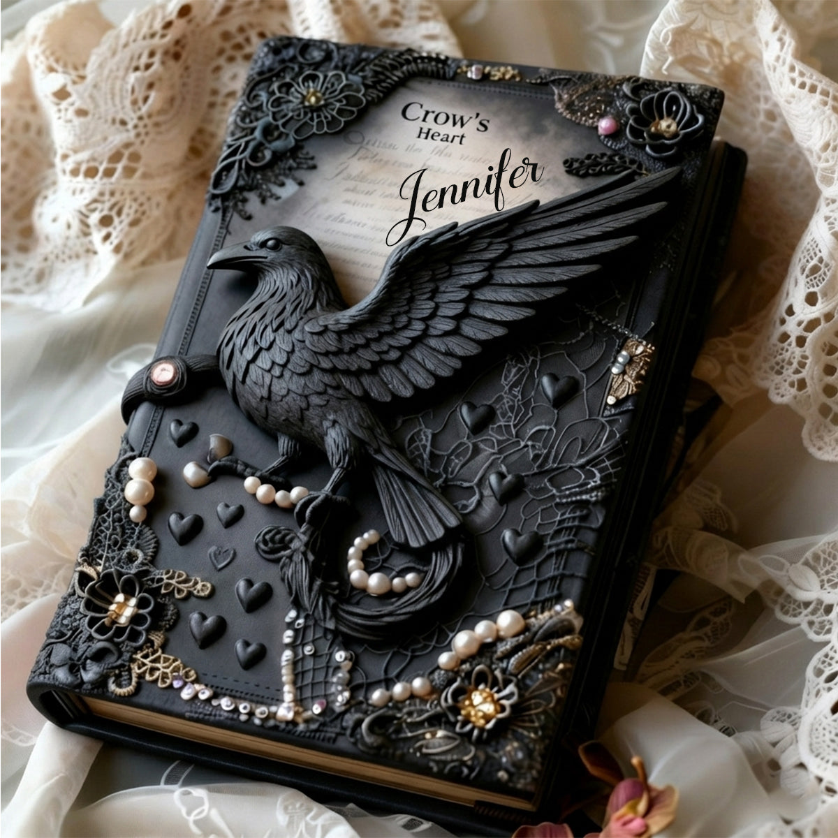 Crow's Heart - Personalized Witch Leather Journal