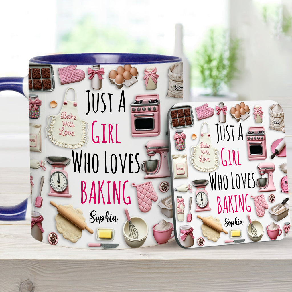 Just A Girl Who Loves Baking - Personalized Baking Accent Mug