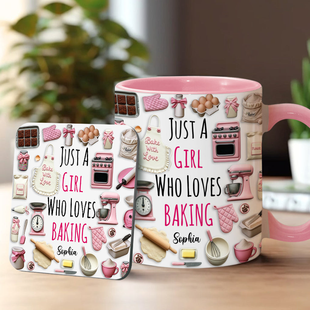 Just A Girl Who Loves Baking - Personalized Baking Accent Mug
