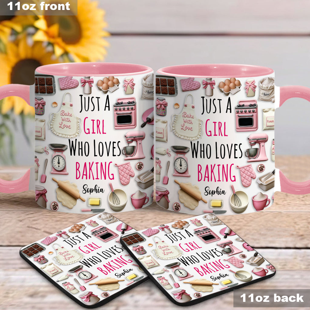 Just A Girl Who Loves Baking - Personalized Baking Accent Mug