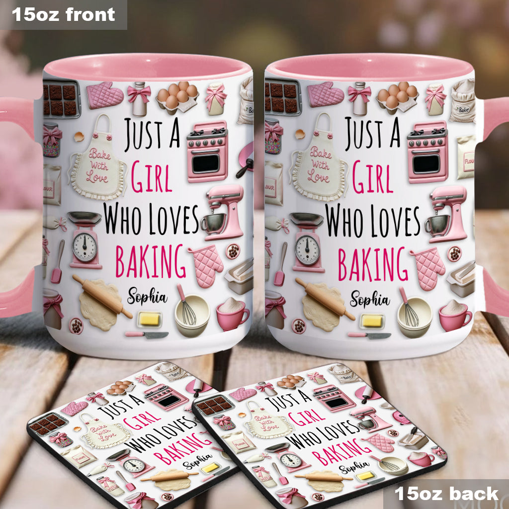 Just A Girl Who Loves Baking - Personalized Baking Accent Mug
