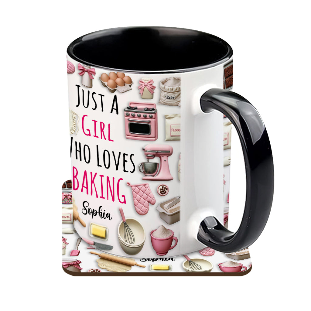 Just A Girl Who Loves Baking - Personalized Baking Accent Mug