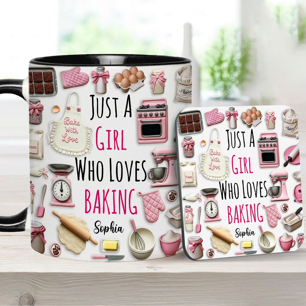 Just A Girl Who Loves Baking - Personalized Baking Accent Mug