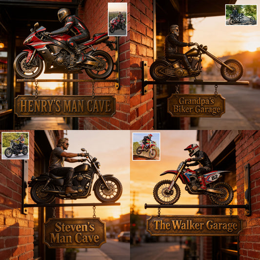 Born To Ride - Personalized Biker Wooden Wall Mount Sign
