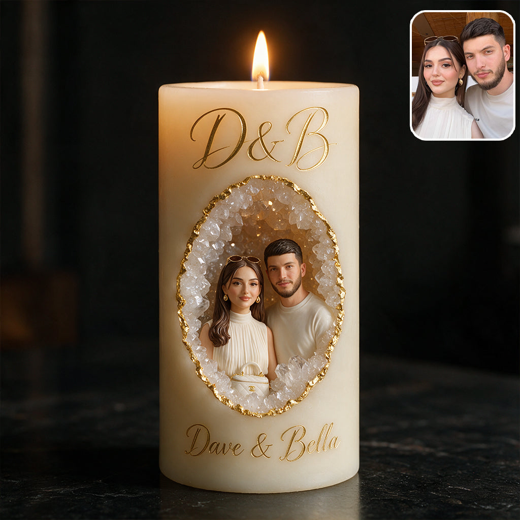 Custom From Any Photo - Personalized Couple Flameless Candle