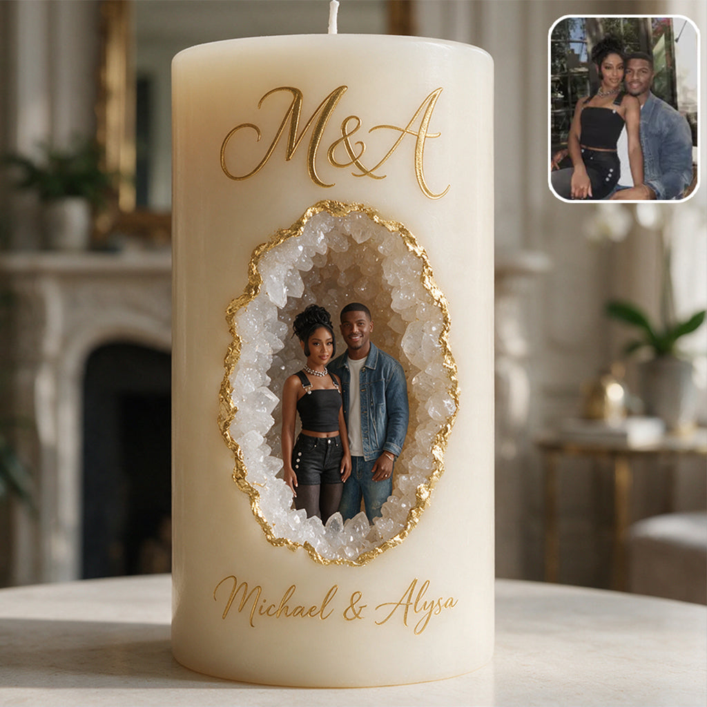 Custom From Any Photo - Personalized Couple Flameless Candle