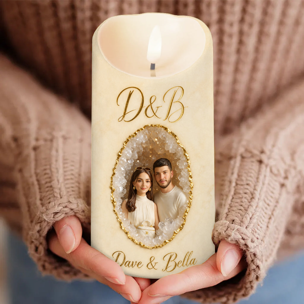 Custom From Any Photo - Personalized Couple Flameless Candle