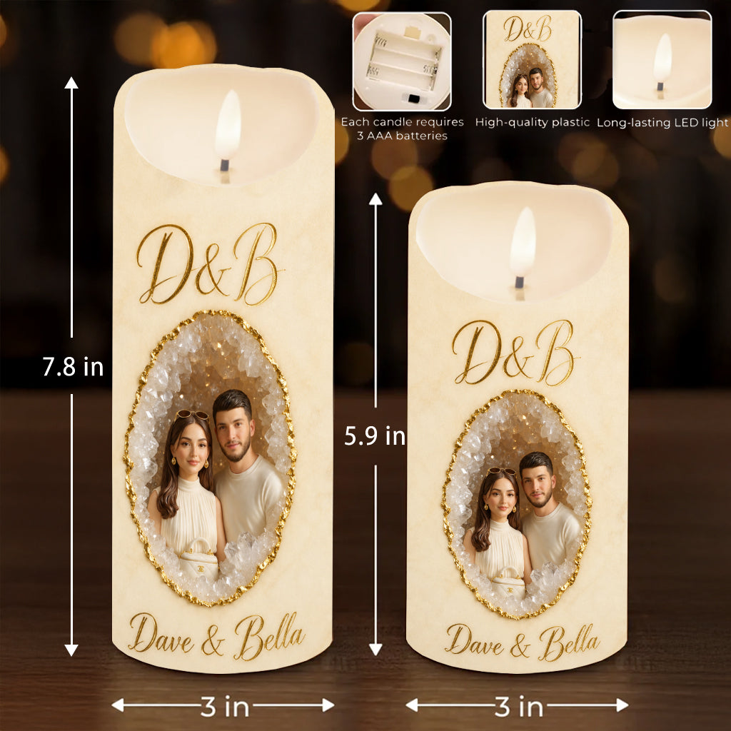 Custom From Any Photo - Personalized Couple Flameless Candle
