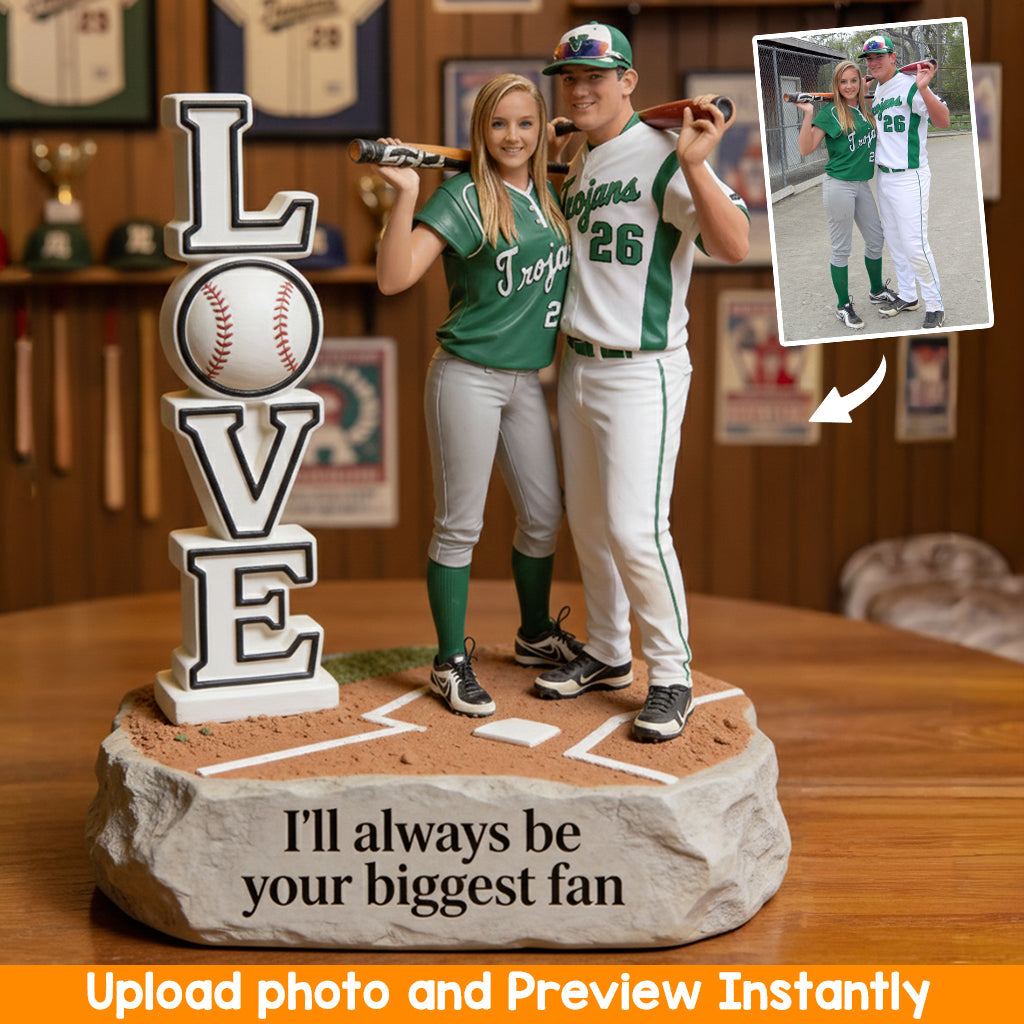 Je serai toujours ton plus grand fan - Plaque acrylique personnalisée en forme de ballon de football