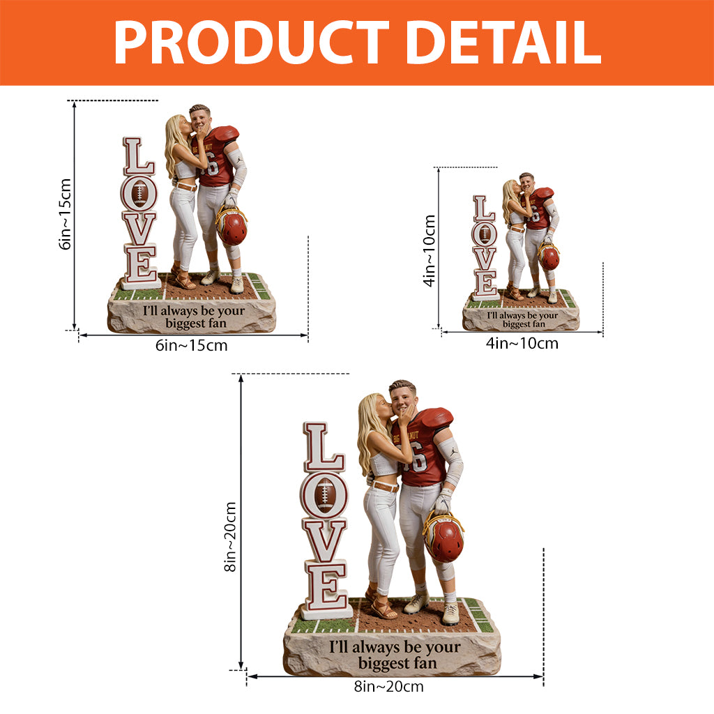 Je serai toujours ton plus grand fan - Plaque acrylique personnalisée en forme de ballon de football