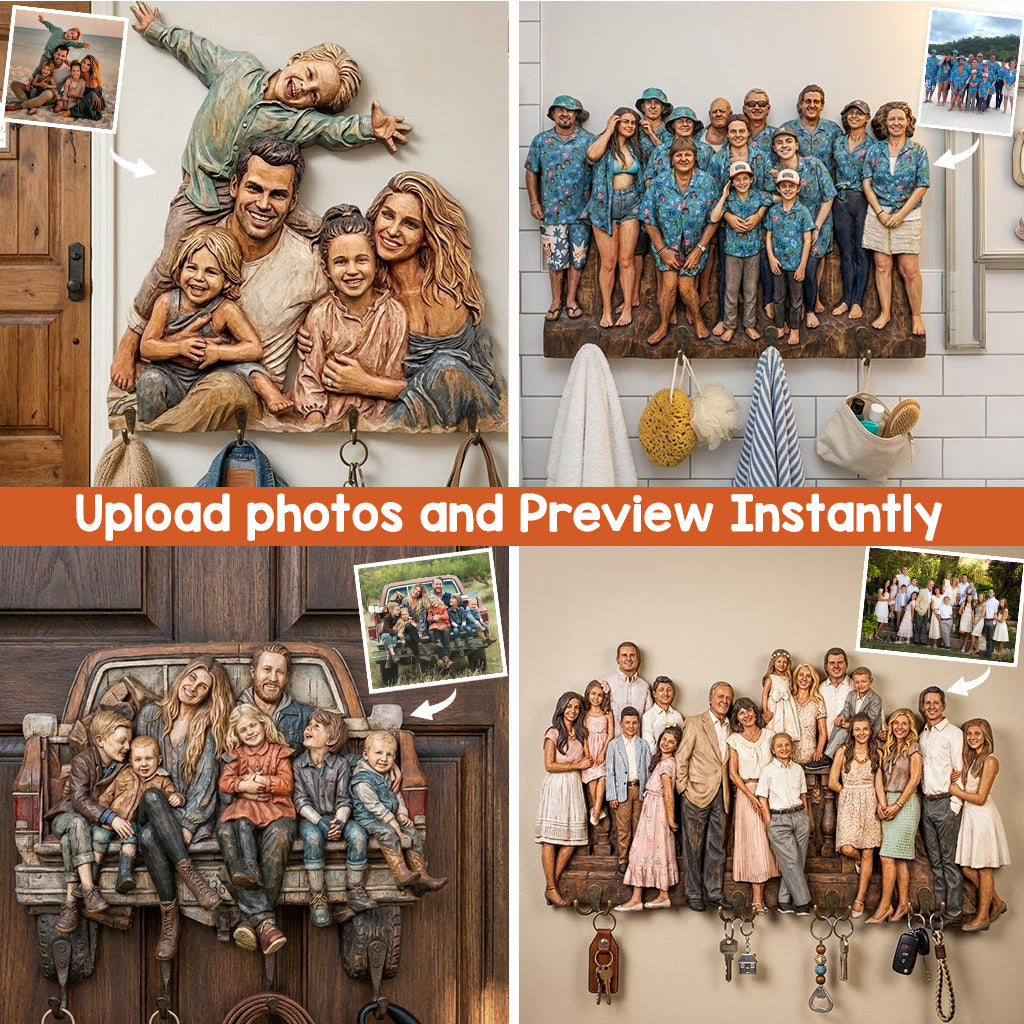 Custom From Any Photo - Personalized Family Custom Shaped Hanging Rack
