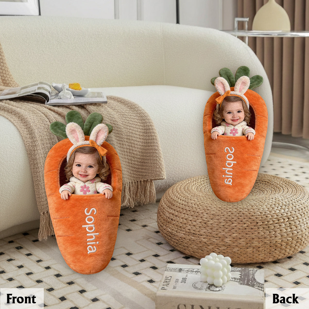 Custom Any Photo Best Easter Gift - Personalized Kid Premium Faux Fur Pillow